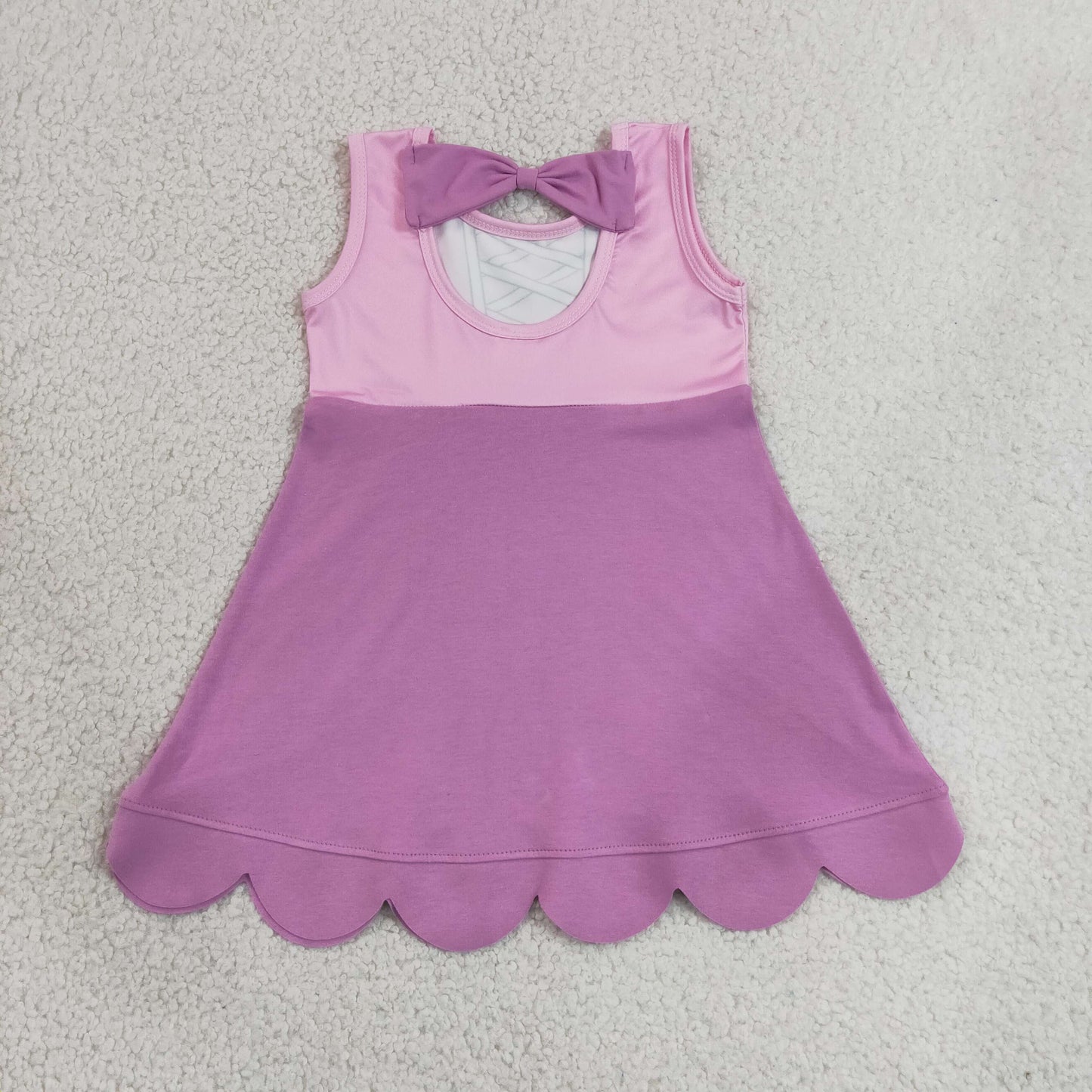 7.4 GSD2518 RTS NO MOQ (In stock)Baby Girls Hot Pink Sleeveless Knee Length Dress