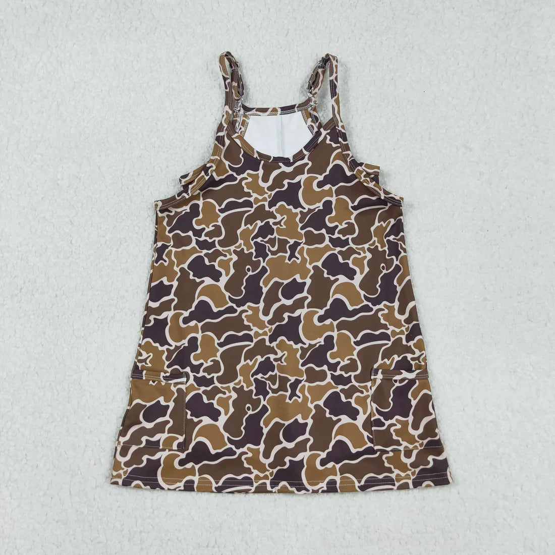 10.20 RTS Mama And Me Strap Camo Pockets Yoga Shorts Dresses