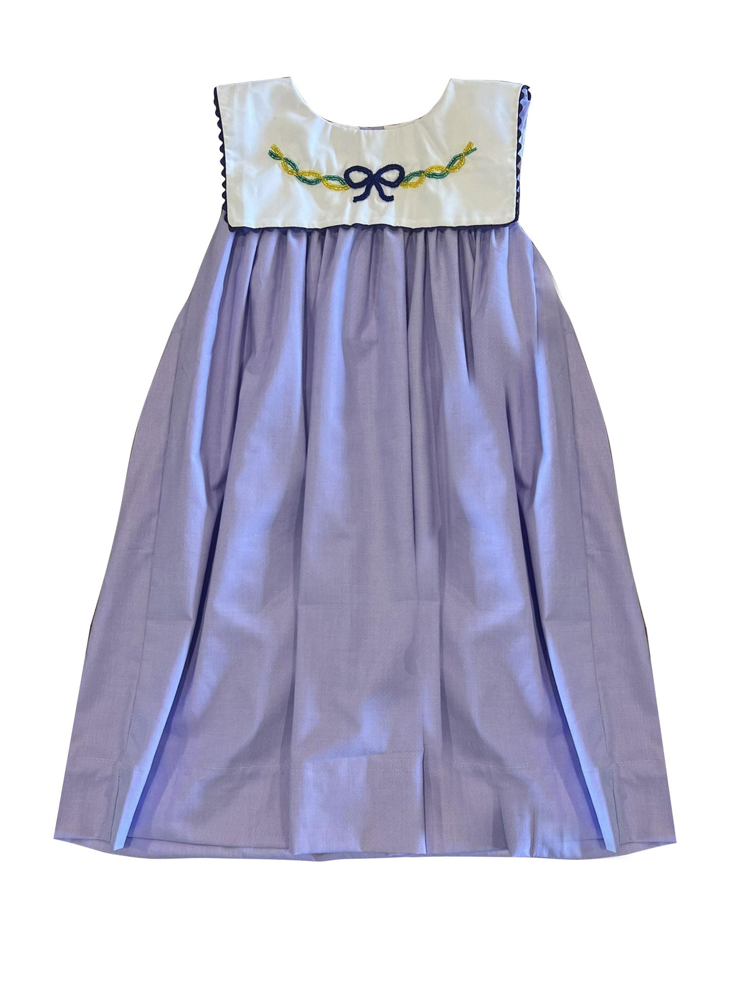 9.24 GSD2832 Pre order No Moq Baby Girls Sleeveless Mardigras Bows Top Knee Length Dresses