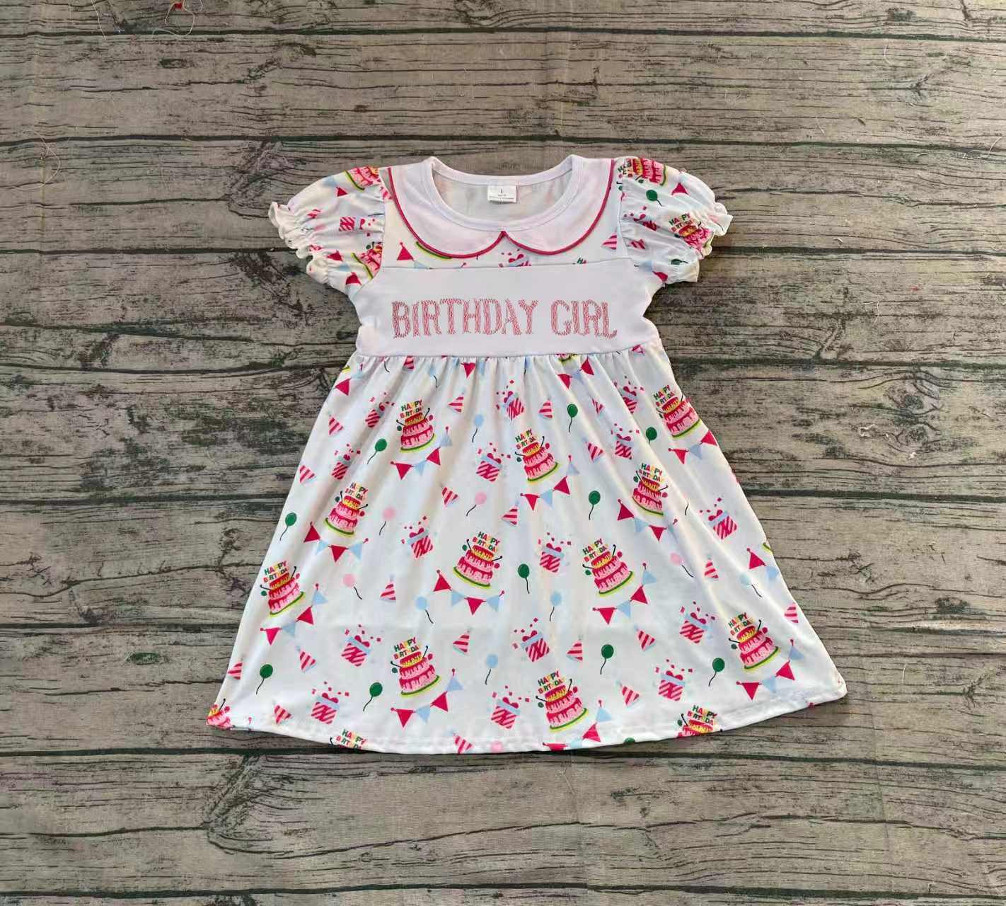 11.14 GSD2854 Sample No Moq Embroidery Birthday Girl Gifts Balloons Knee Length Dresses