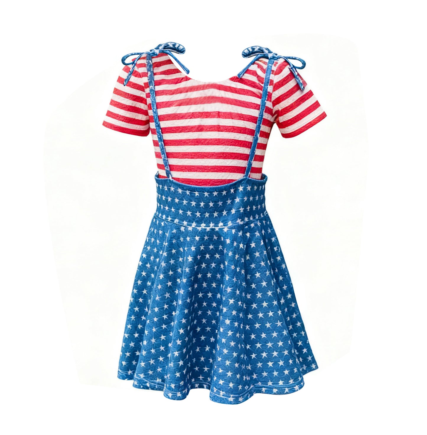 11.8 GSD3073 Pre order No Moq Baby Girls Red Stripe Shirt Blue Stars Dresses 2 Piece Clothes Sets