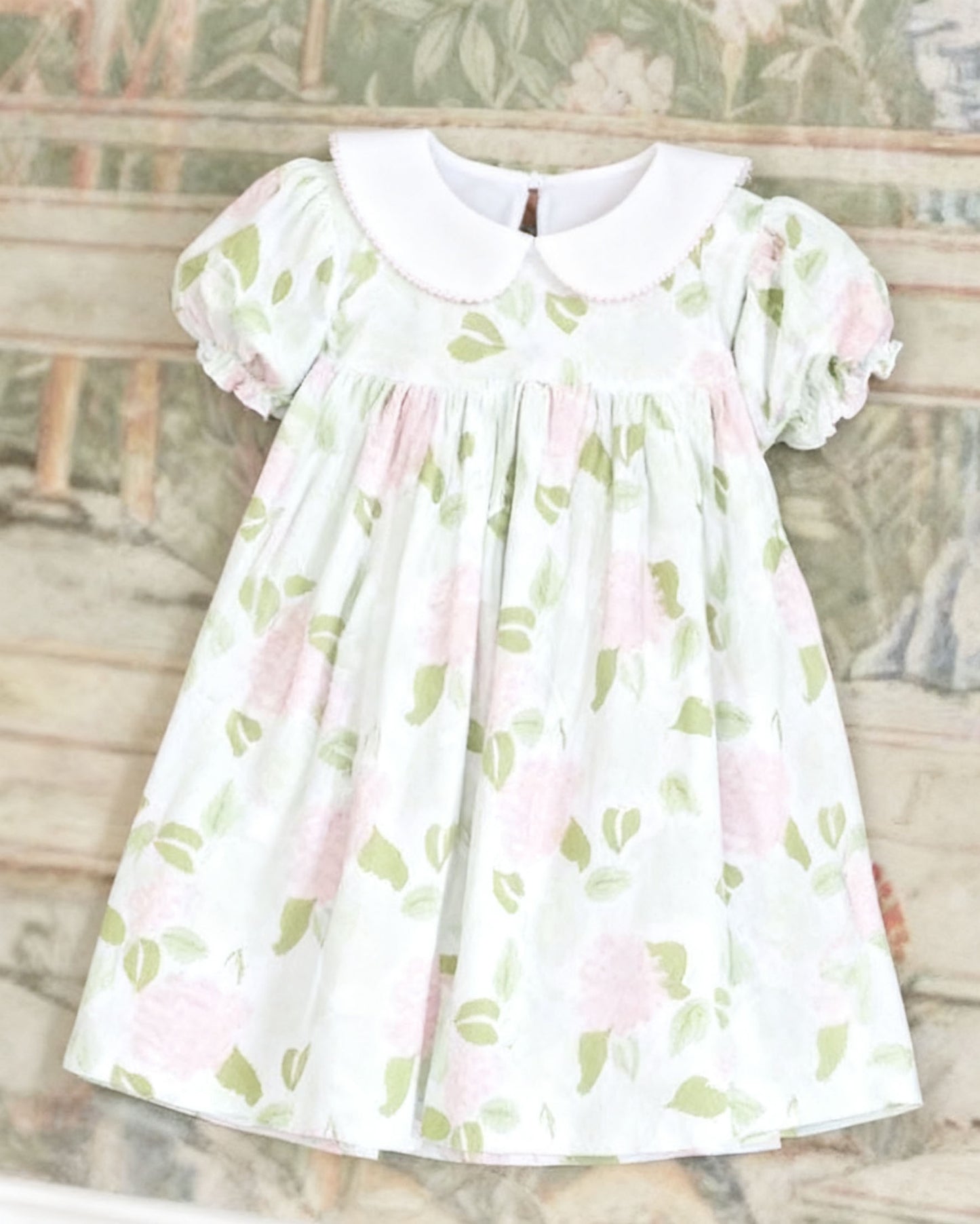 11.20 GSD3171 Pre order No Moq Baby Girls Short Ruffle Sleeve Flowers Collar Knee Length Dresses