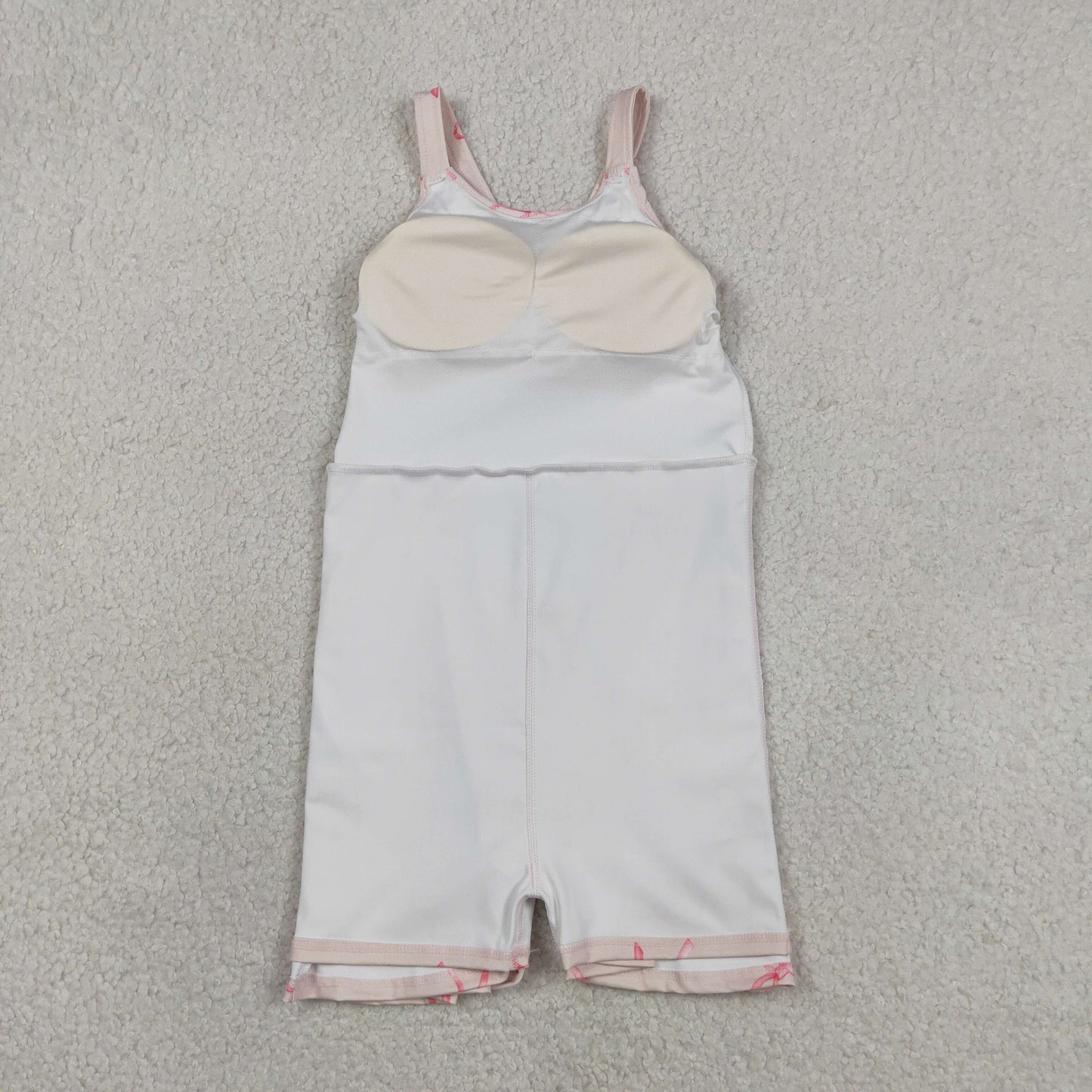 GSD3421 RTS NO MOQ (In stock )Straps pink bow kids girls summer athletic dress