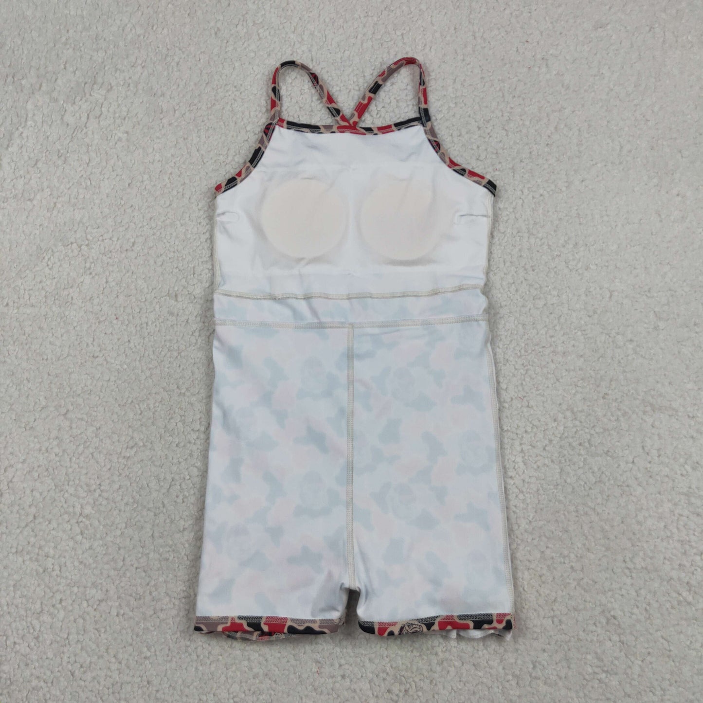 GSD3593 RTS NO MOQ (In stock)Straps camo dog kids girls team athletic dresses