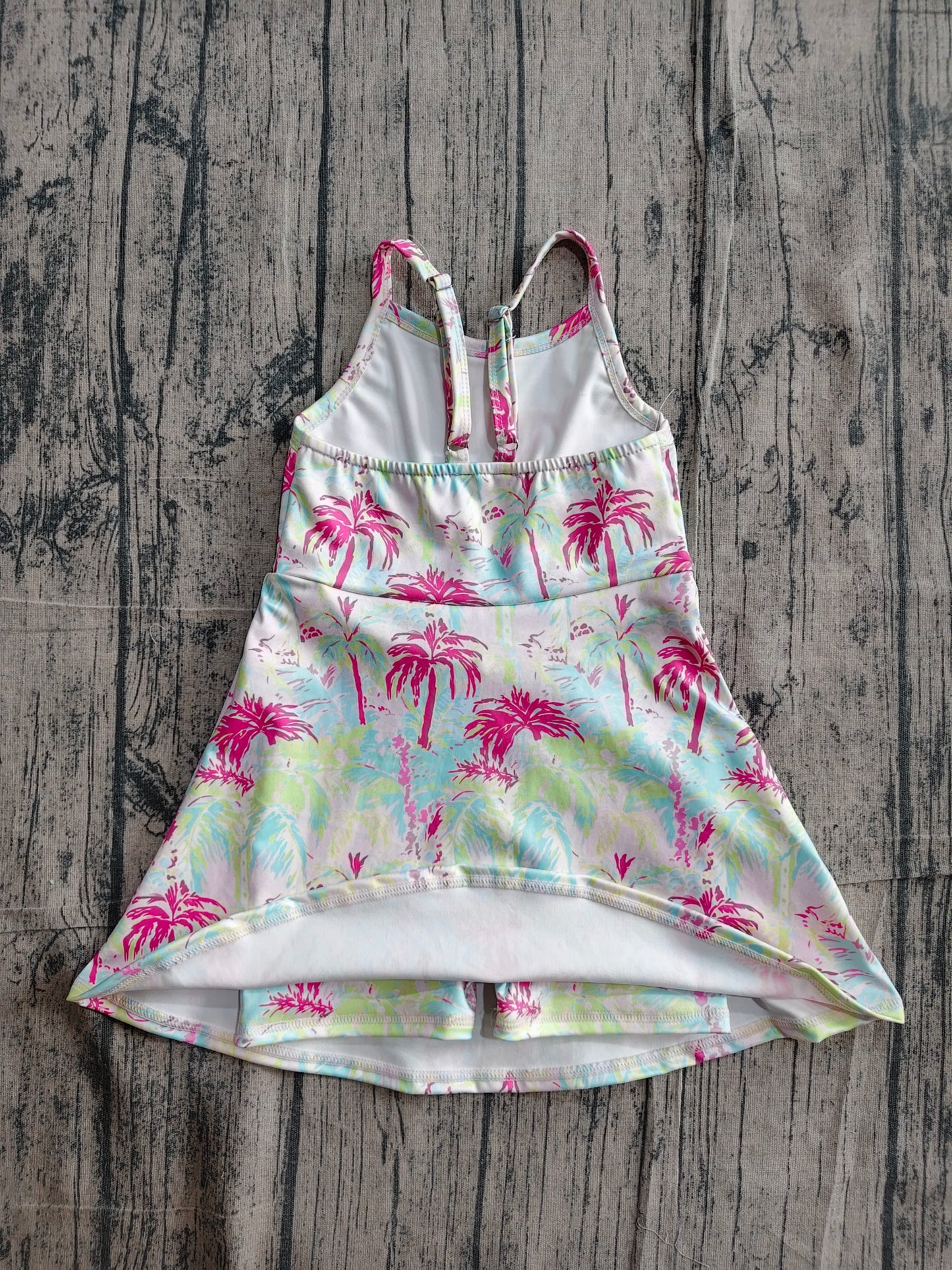 5.11 GSD3708 Sample No Moq Baby Girls Strap Watercolor Beach Yoga Active Shorts Knee Length Dresses