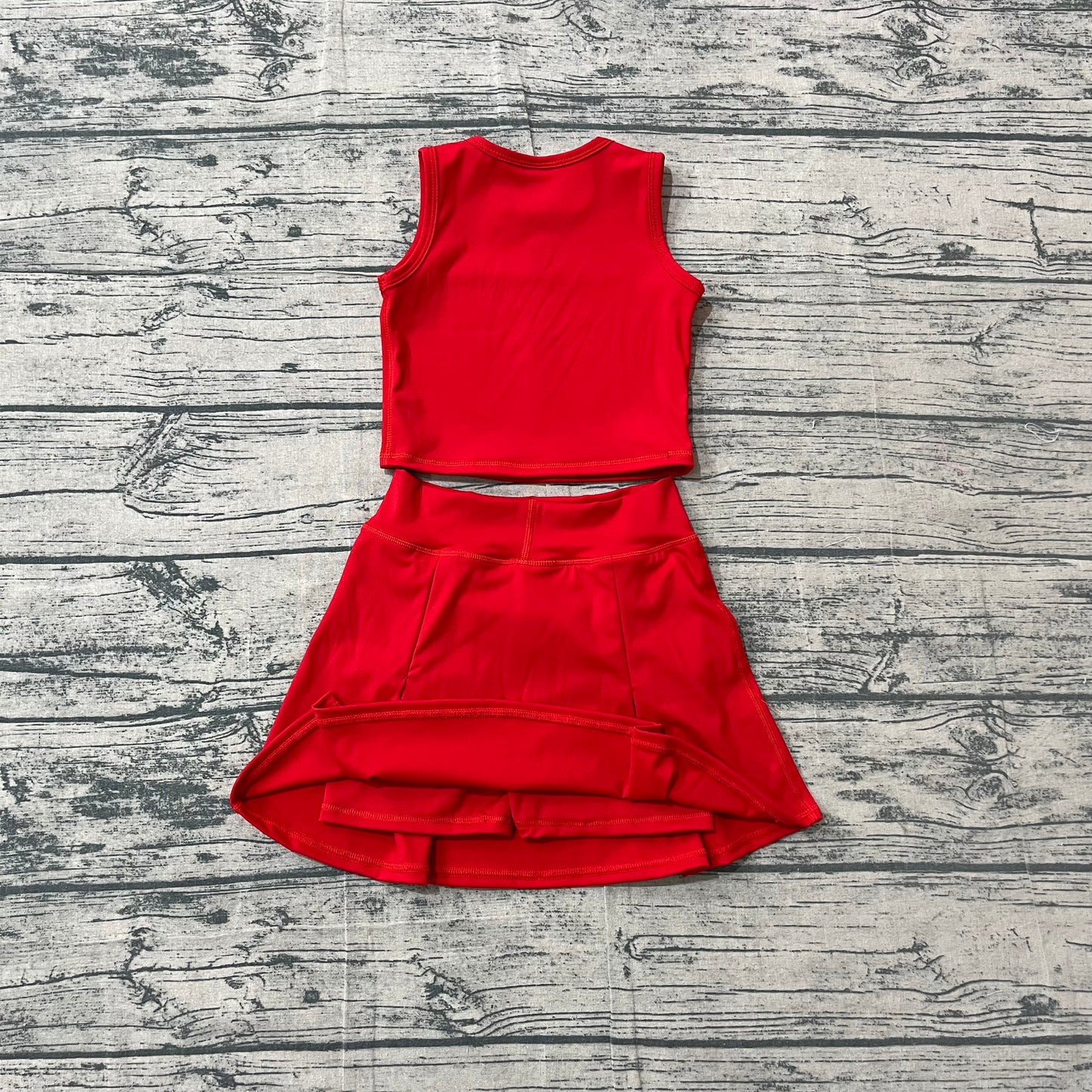 4.14 GSD3759 Sample No Moq Baby Girls Orange Vest Top Bows Skirt Shorts Yoga Active Clothes