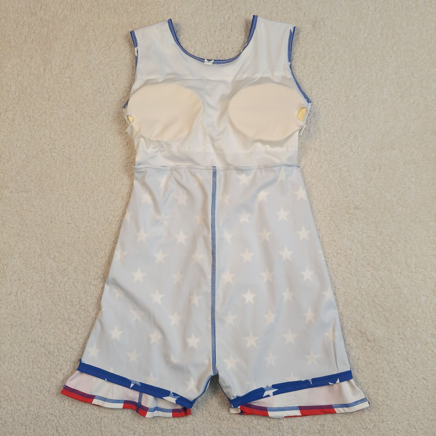 GSD3813 RTS NO MOQ (In stock )Stars stripe ice cream sprinkle girls 4th of july athletic dress