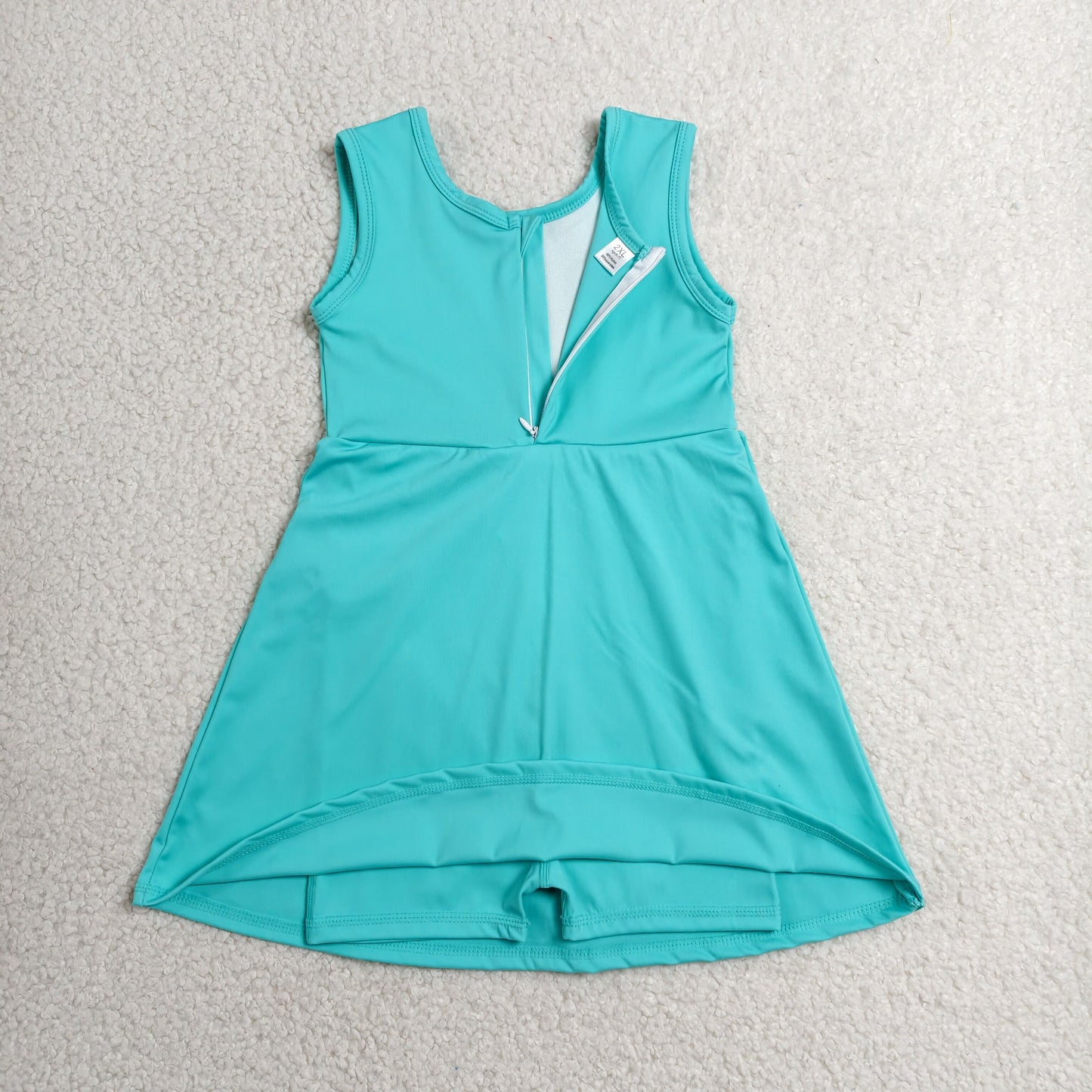 GSD3876 RTS NO MOQ (In stock)Solid sleeveless bow kids girls athletic dresses