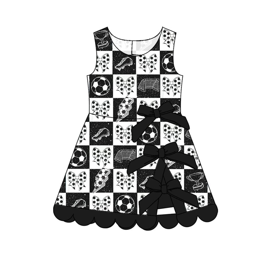 4.2 GSD4035 Pre order No Moq Baby Girls Bows Yoga Active Scallop Short Knee Length Dress