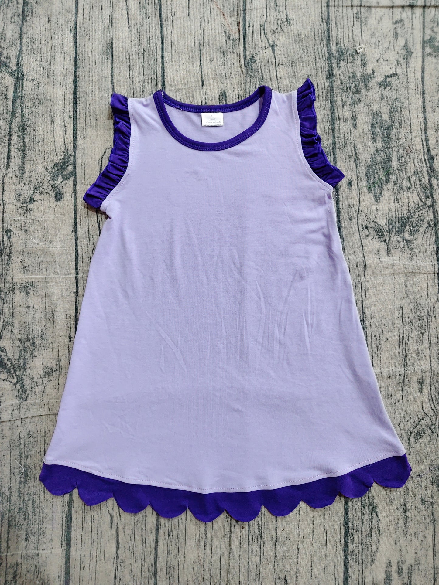 4.14 GSD4051 Sample No Moq Embroidery Baby Girls Sleeveless Scallop Knee Length Dresses