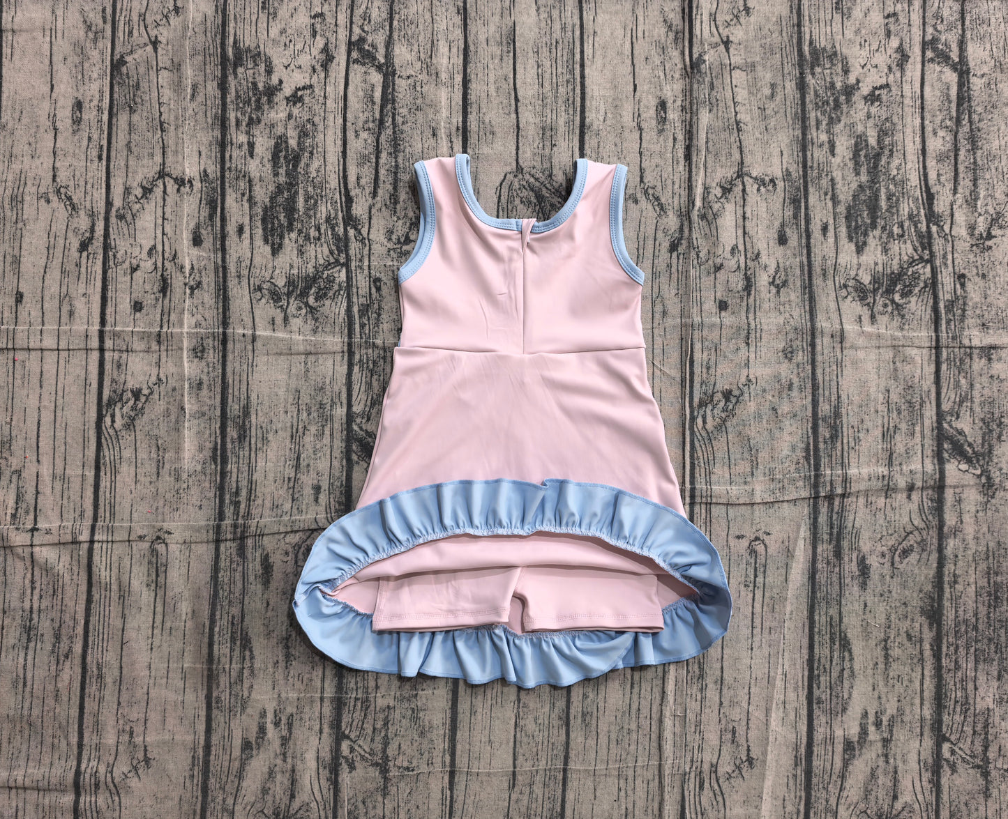 5.13 GSD4129 Sample No Moq Baby Girls Sleeveless Light Pink Yoga Active Short Knee Length Dress