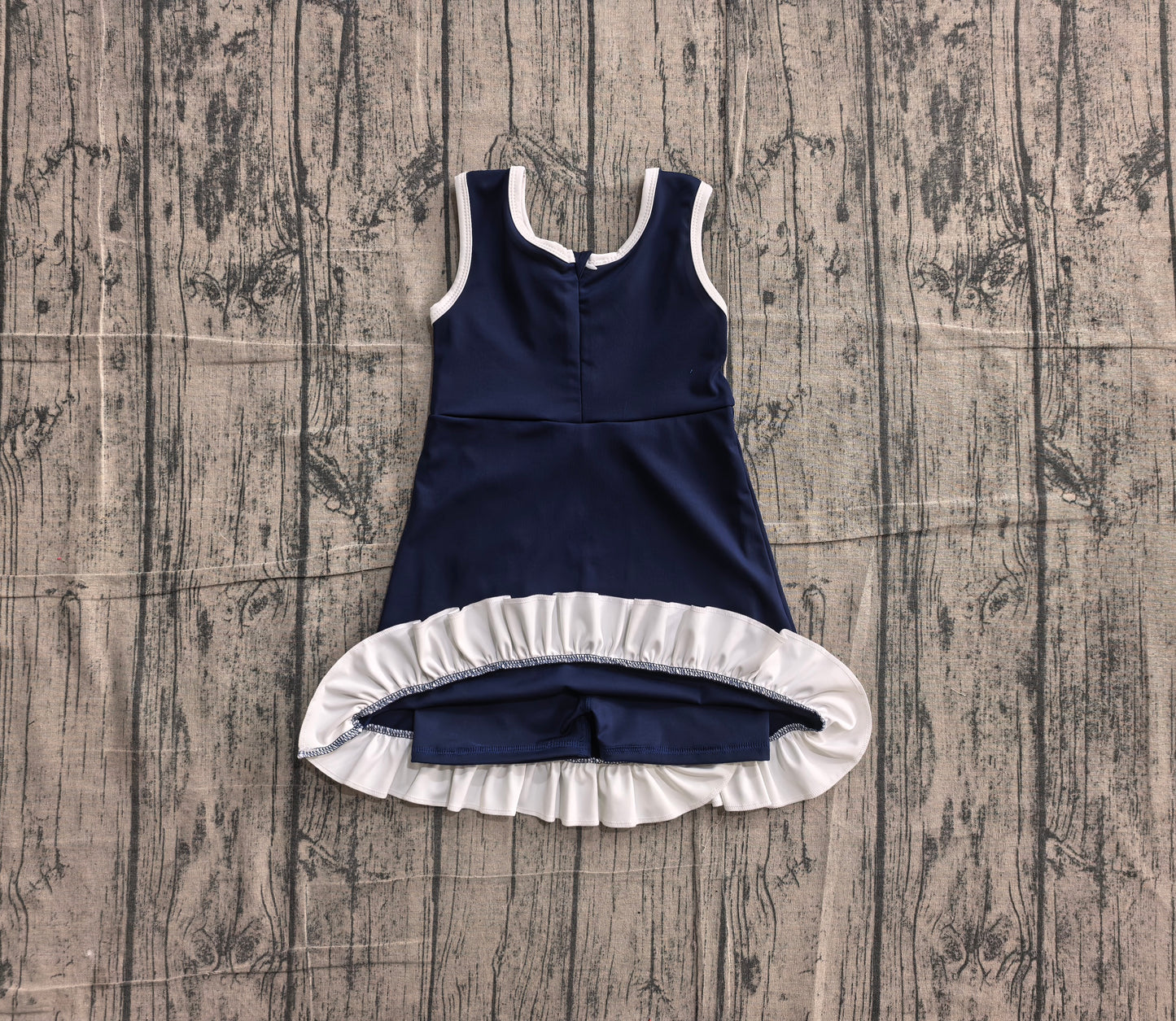 5.13 GSD4145 Sample No Moq Baby Girls Sleeveless Purple Yoga Active Short Scallop Knee Length Dress