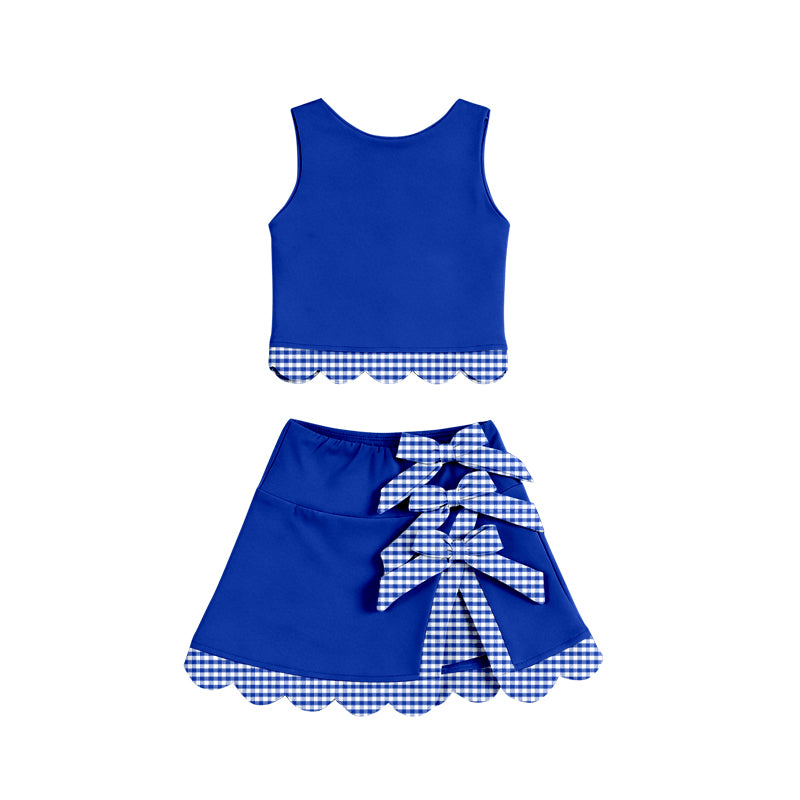 4.30 GSD4177 Pre order No Moq Baby Girls Skeeveless Vest Top Skirt Shorts Yoga Active Scallop Clothes Sets