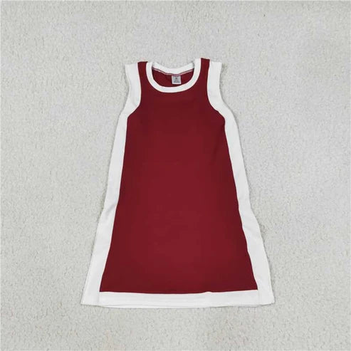 RTS NO MOQ Sibling yoga fabric cotton Separate Shorts Baby Girls Color Block Sleeveless A Line Yoga Dress Round Neck Casual Summer Dress