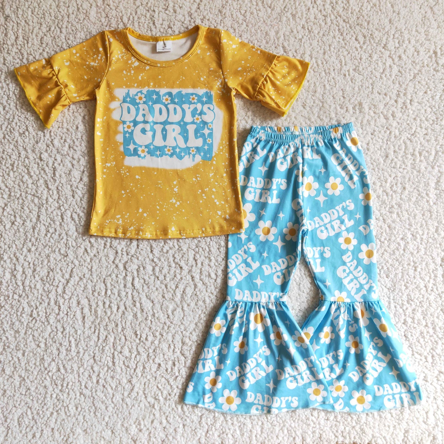 GSPO0197 Baby daddy's girl Flower bell pants clothes sets