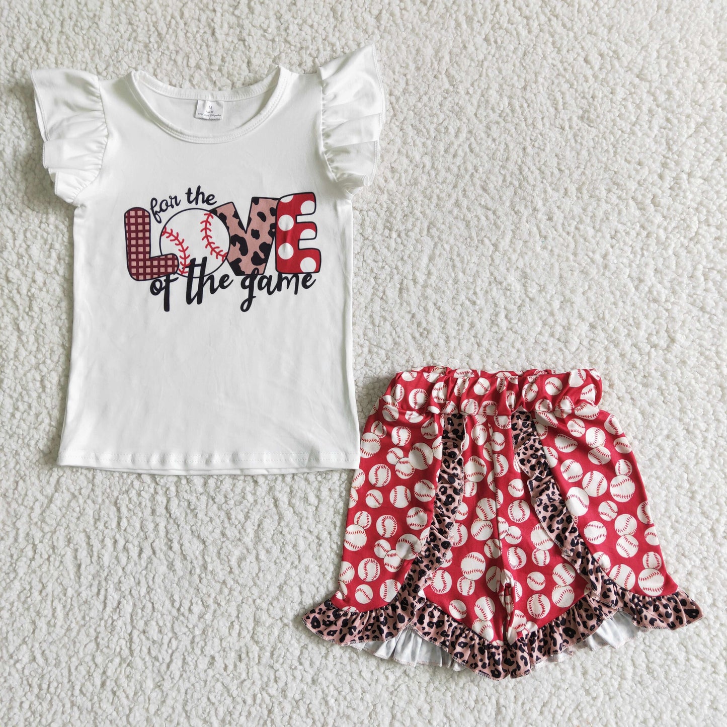 GSSO0008 Sales New RTS NO MOQ Clearance Love of the game shirit baseball shorts girls boutique outfits