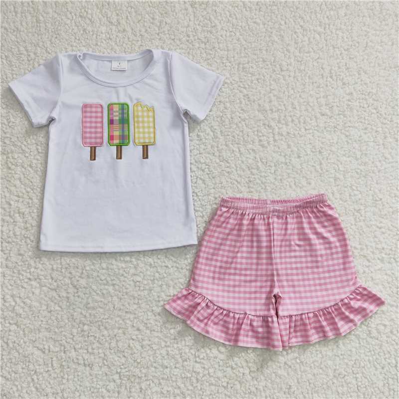 6.30 RTS NO MOQ Sibling Boys Baby Girls 4th Of July Popsicle Outfits Suits