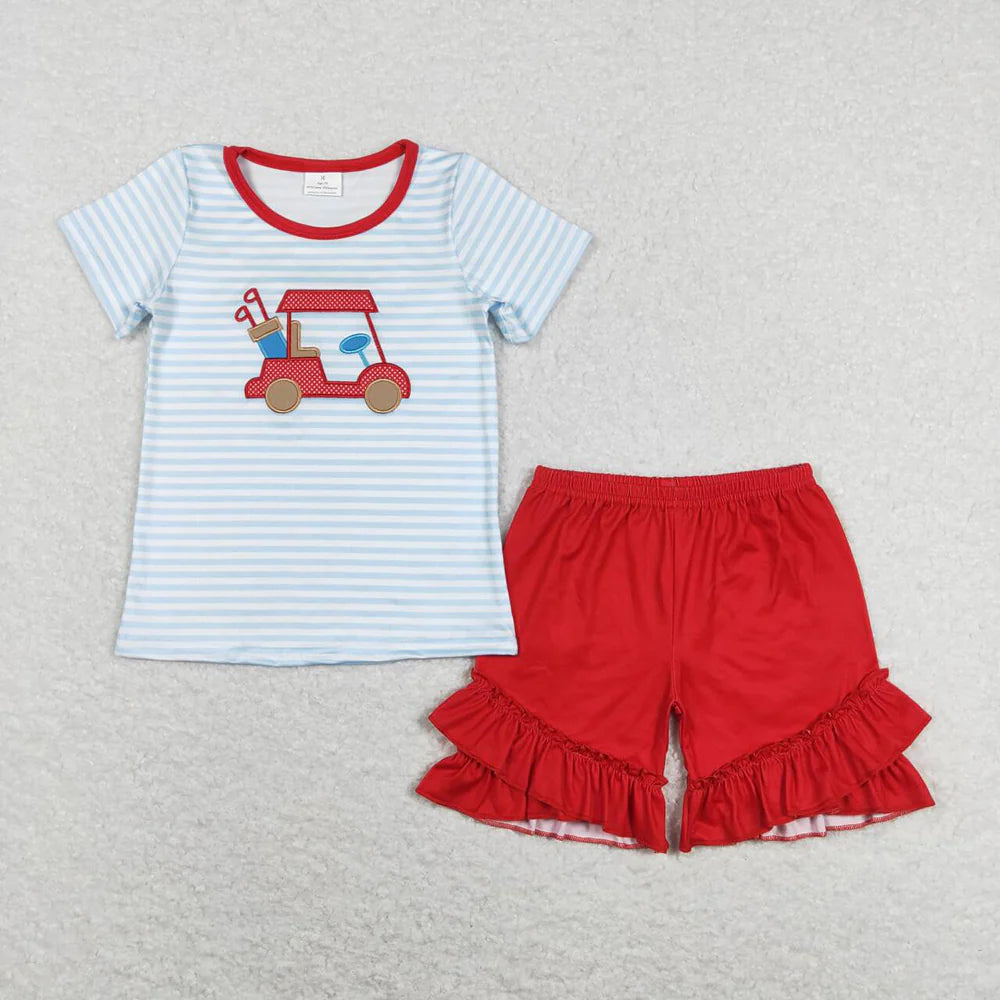 1.19 RTS Sibling Girls Baby Boys Golf Summer Rompers Outfits Clothes Sets