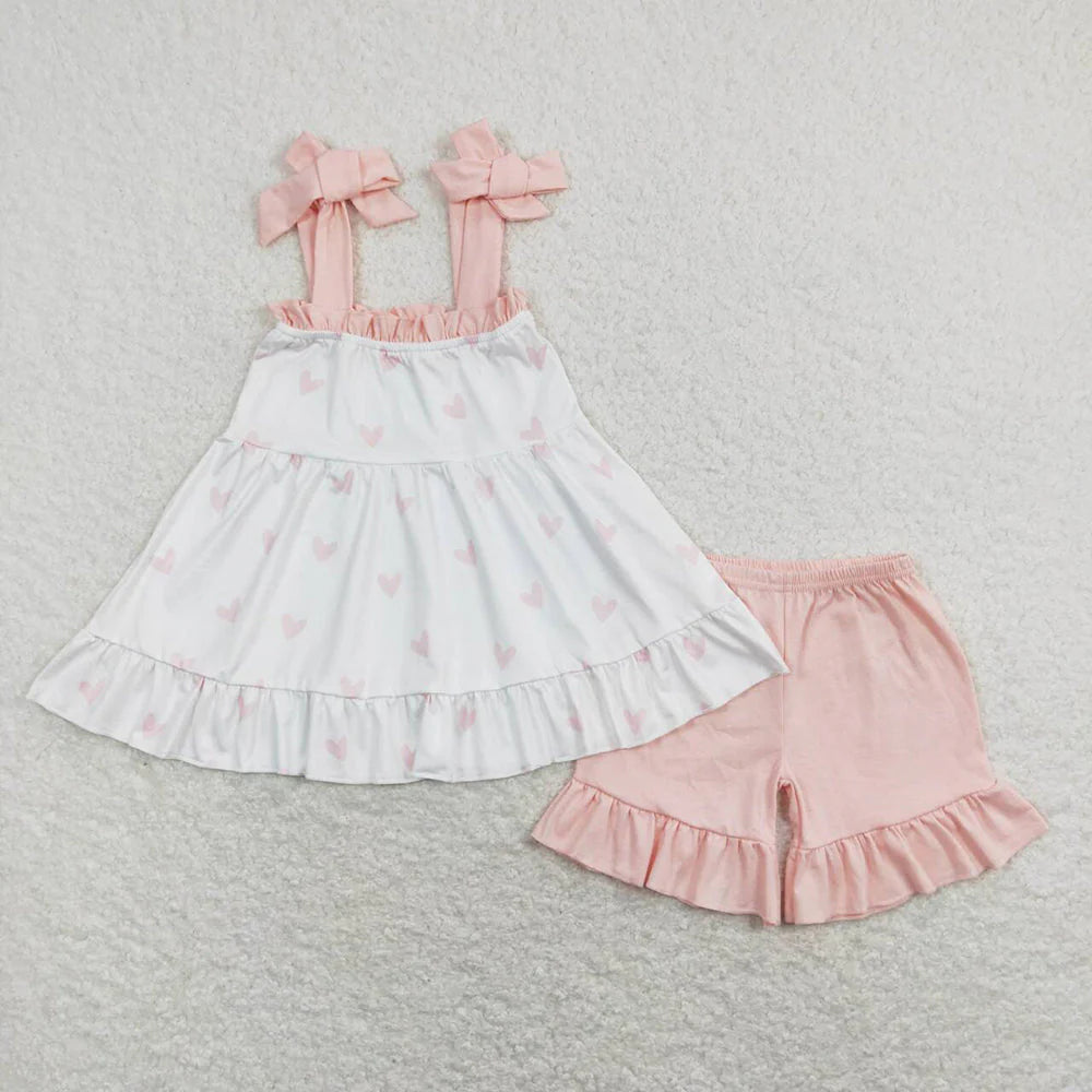 1.17 RTS Sibling Girls Baby Boys Valentines Hearts Rompers Outfits Clothing Sets