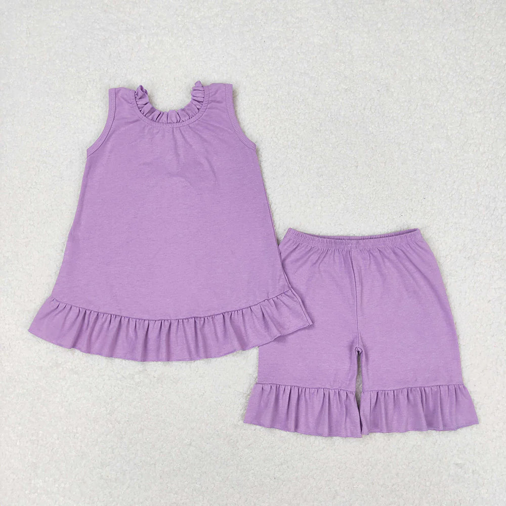 12.1 RTS Sibling Baby Girls Back Bow Tunic Tops Ruffle Shorts Outfits