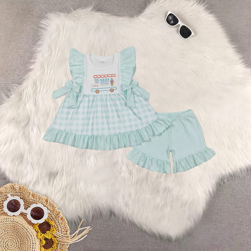 RTS Sibling Baby Girls Pink Popstick Tunic Top Shorts Outfits Summer Clothes Sets
