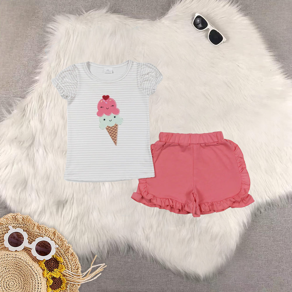 RTS Sibling Baby Girls Pink Popstick Tunic Top Shorts Outfits Summer Clothes Sets
