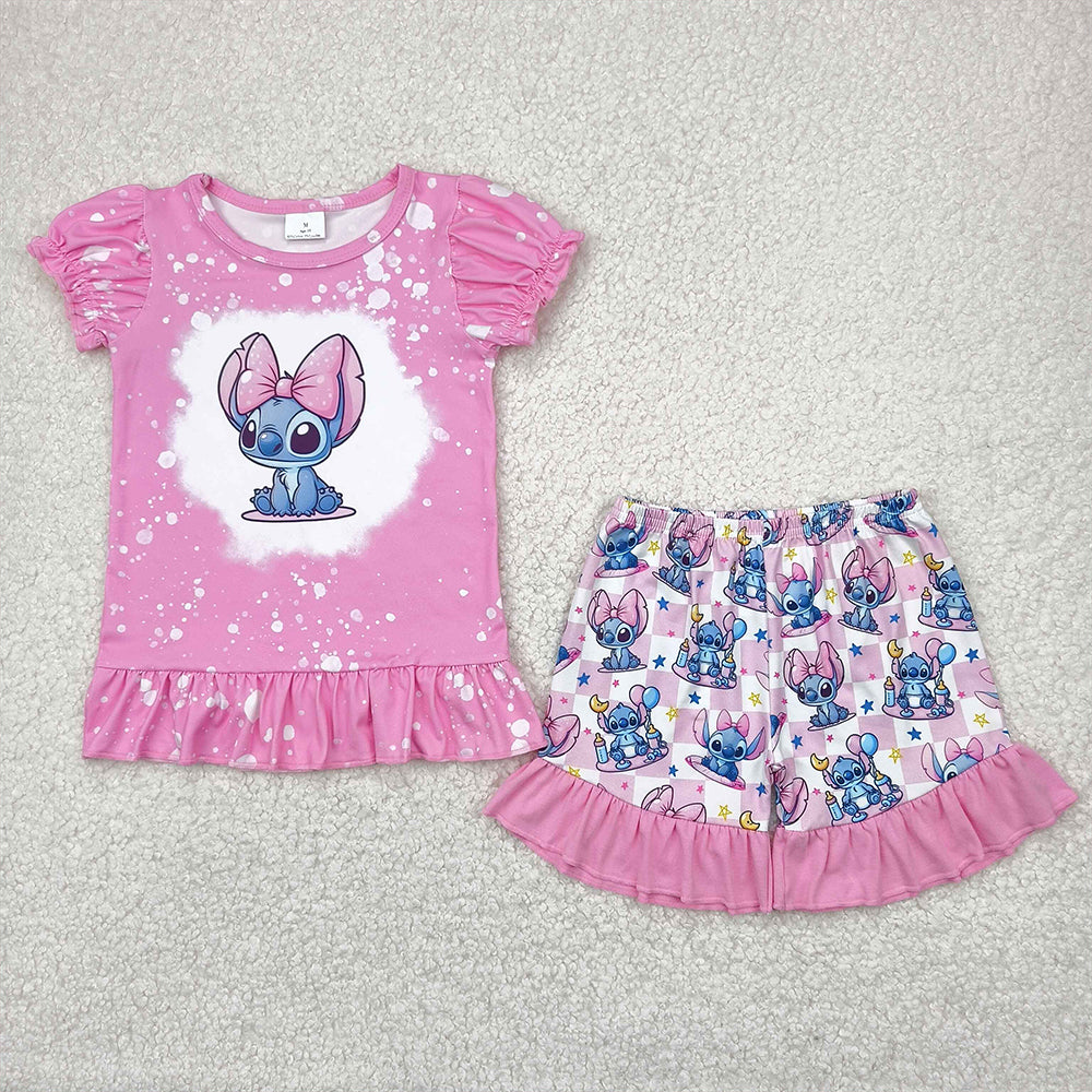 6.20 GSSO1071 RTS NO MOQ Baby Girls Summer Outfits baby girl clothes cartoon toddler girl summer outfits