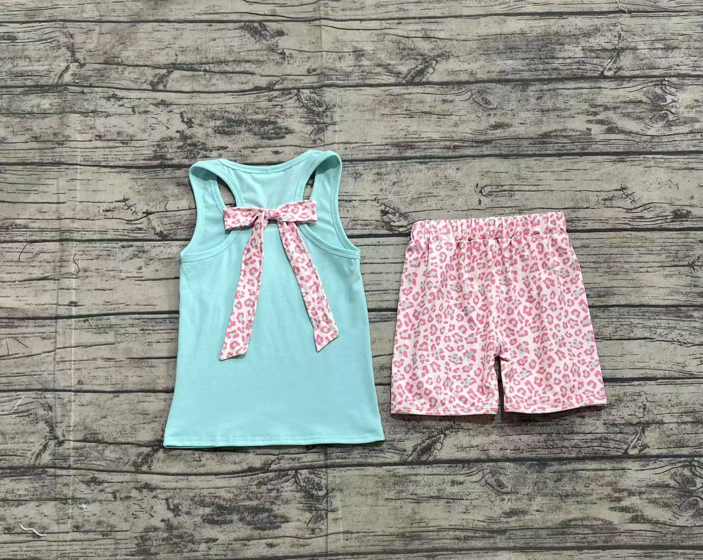GSSO1784Baby Girls Green Bow Vest And Ruffle Shorts Outfit Set Cute Pocket Detail Clothing Combo for Infants