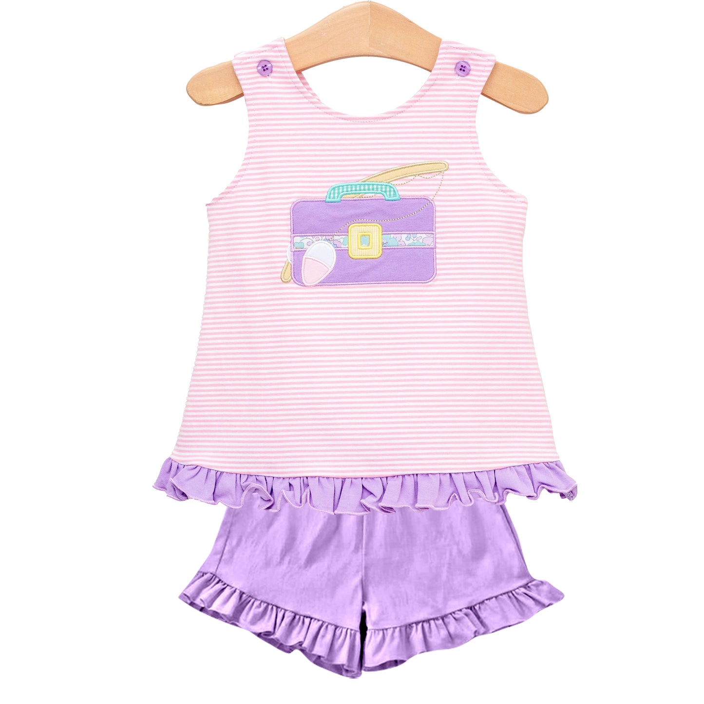 Stripe short sleeves fishing top shorts boys clothing