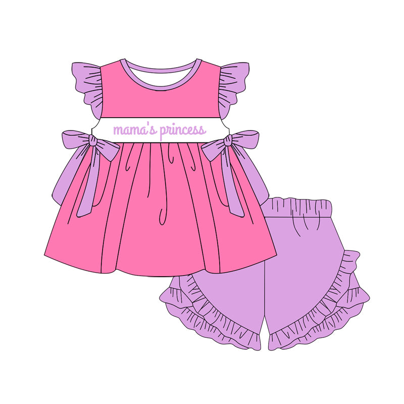 Lavender pink mama's princess tunic shorts girls clothes