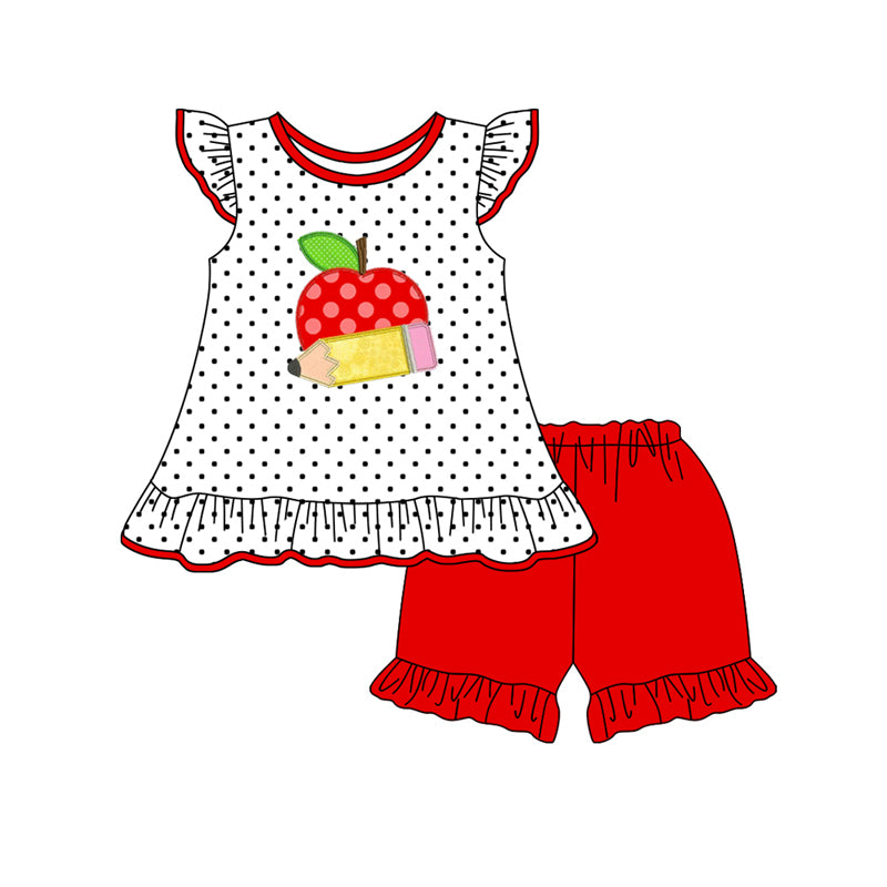 Polka dots apple pencil girls back to school outfits