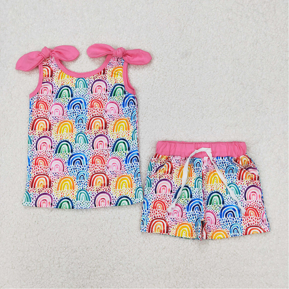 4.21 RTS NO MOQ Light Blue Pink Floral Sleeveless Baby Girls Summer Outfits Girls' Summer Clothing Floral Print Infant Dresses for Warm Weather