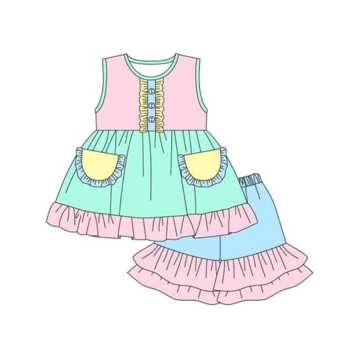 baby girl clothes sleeveless shorts