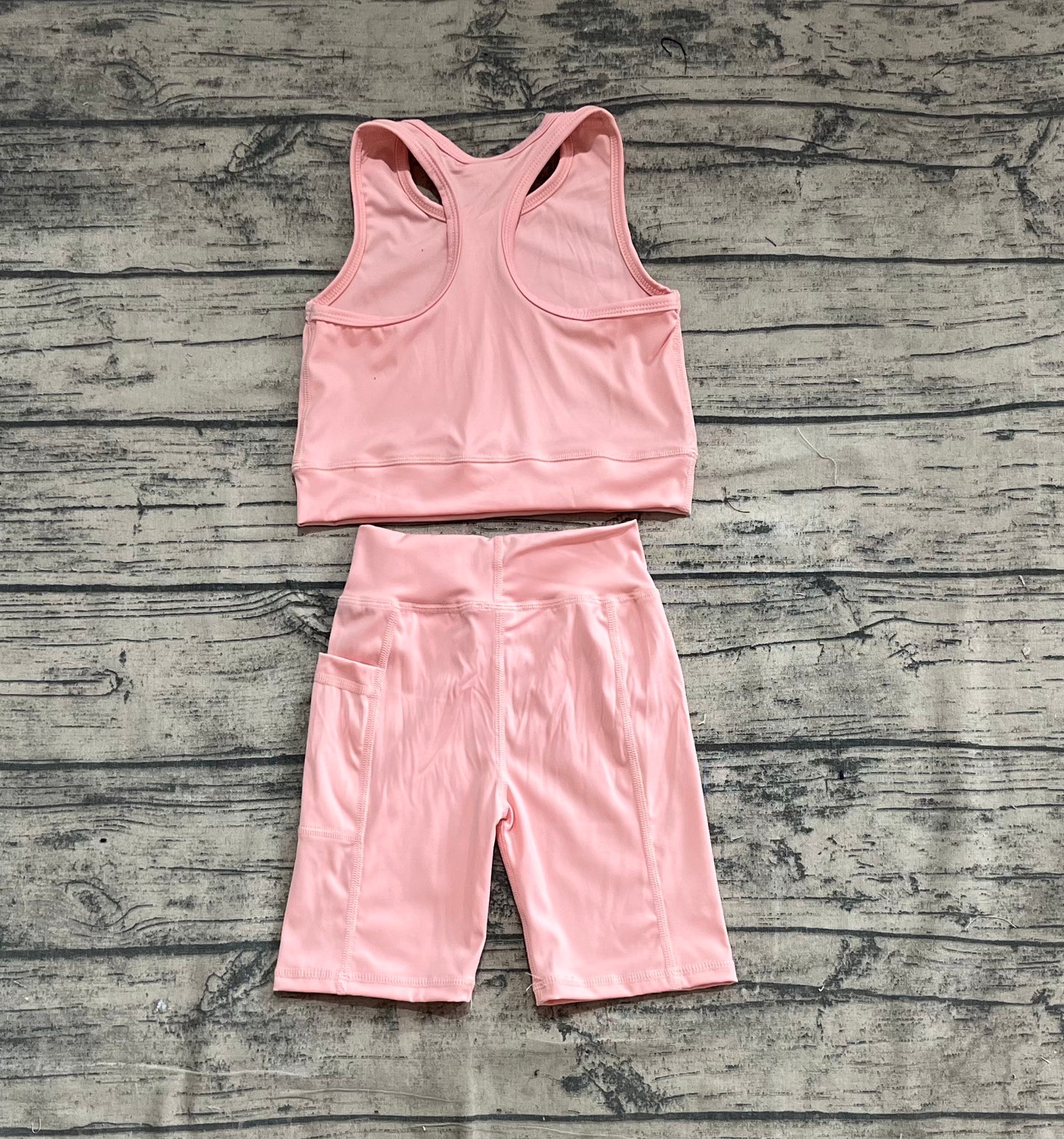 5.17 GSSO2129 Sample No Moq Fast Coming Baby Girls Summer Yoga Outfits Baby Girls Pink Vest Top Sports Shorts Clothes Sets
