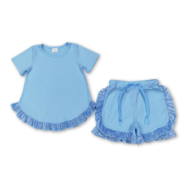 RTS Sibling Kids Girls Summer Clothes short sleeves ruffle kids girls summer clothes
