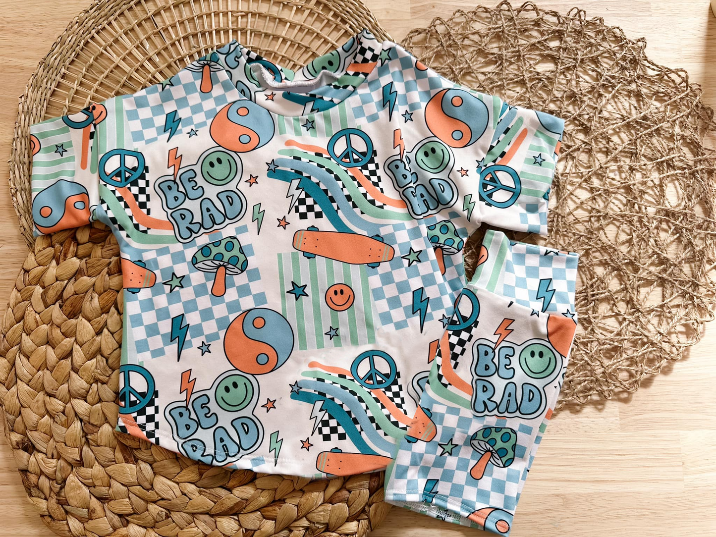 GSSO2436 Pre order Be rad mushroom smile baby kids summer clothes