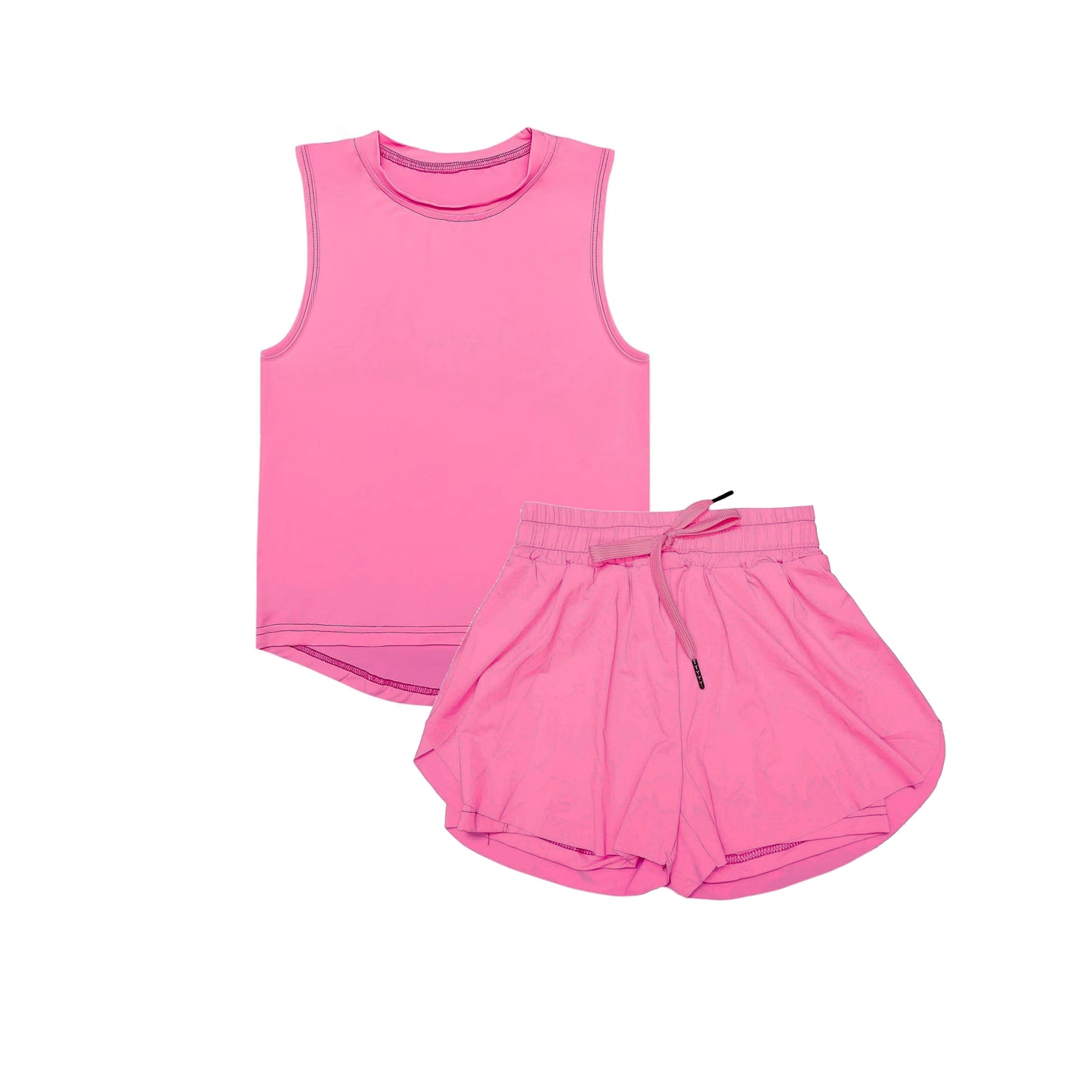 6.24 Pre order Baby Girls Peach Color Sleeveless Top And Skorts Ensemble for Spring Summer Comfortable Cotton Outfit Set
