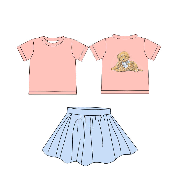 6.10 GSSO2542 Pre order Baby Girls Summer Outfits baby girls clothes short sleeve skirts shorts set