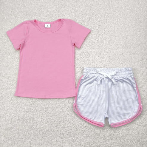 10.15 RTS Sibling Baby Girls Short Sleeve Flowers Boot Tops Biking Ruffle Shorts Clothes Sets