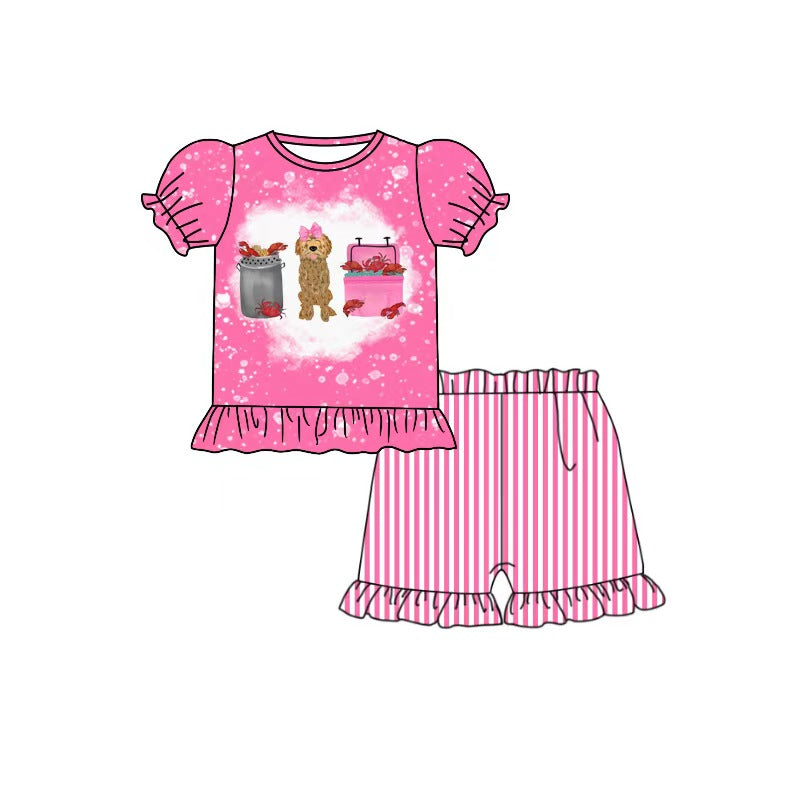 4.6 Pre order No Moq Baby Boys girls Top Checked Pockets Short Clothes Set