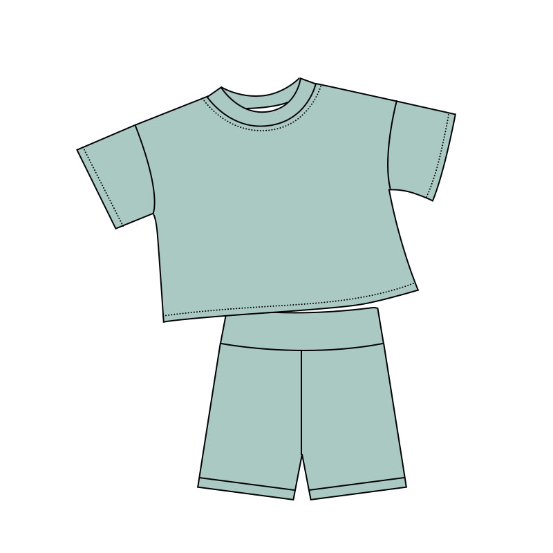 5.6 Pre order No Moq Baby Girls Cute Solid Color Short Sleeve Shorts Summer Outfit
