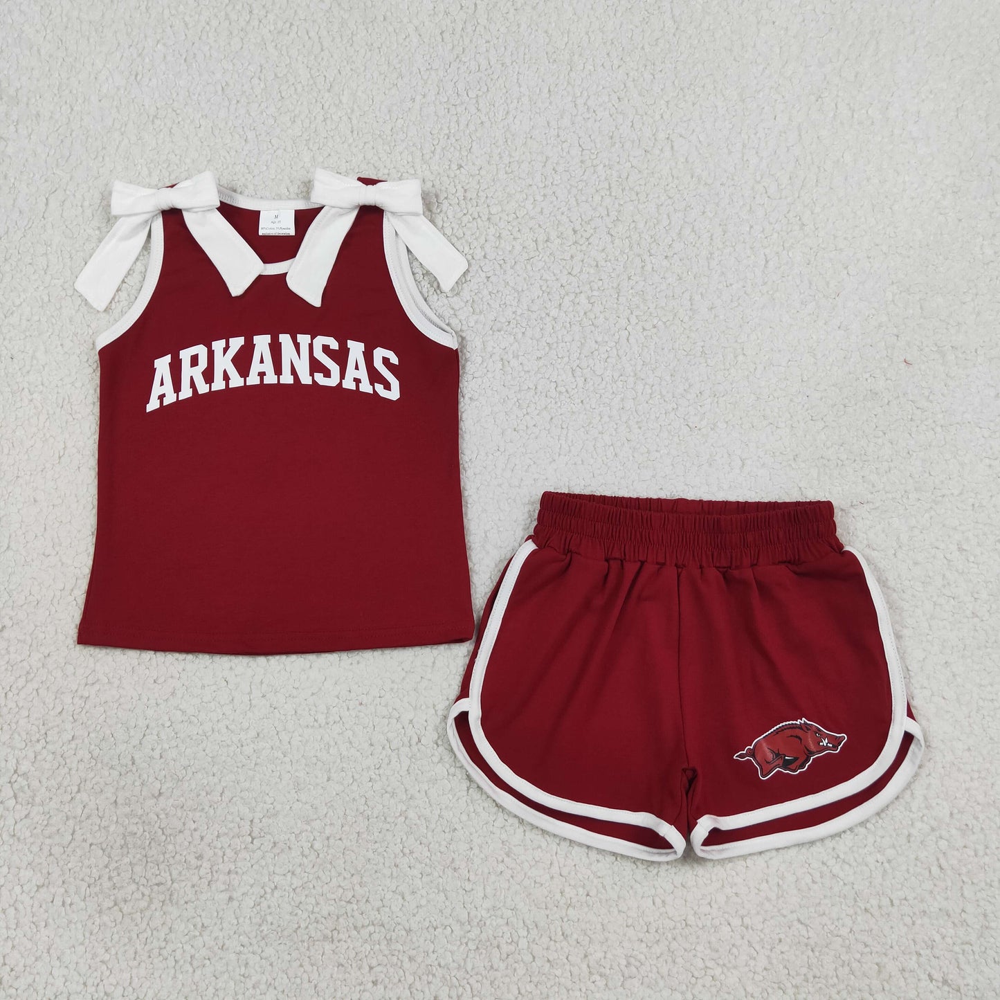 RTS Sibling Sleeveless bow top shorts girls team outfits