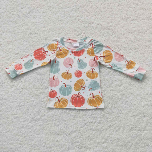 9.26 RTS Sibling Baby Boys Girls Bows Pumpkins Fall Tee Shirts Top
