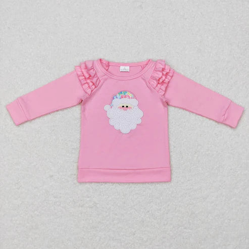 9.25 RTS Sibling Baby Boys Girls Embroidery Santa Trees Deer Christmas Tee Shirts Top