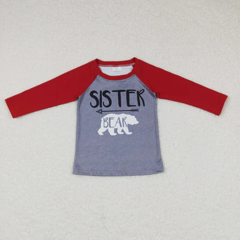 9.26 RTS Sibling Baby Boys Girls Western Bears Tee Shirts Top