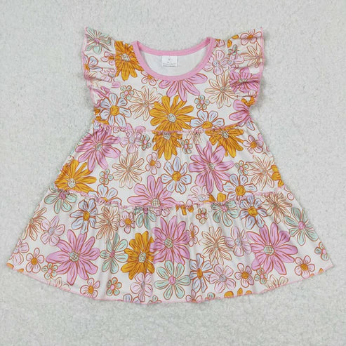 9.26 RTS Sibling Baby Girls Flowers Bows Plaid Tee Shirts Top