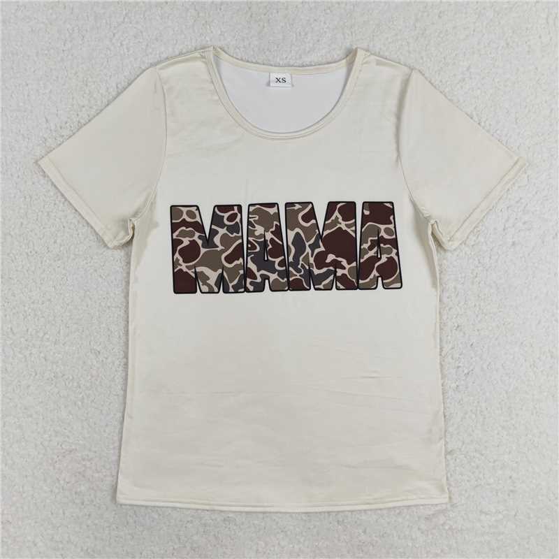 USA Shop (in stock) GT0662 RTS NO MOQ Adult Women's Summer Tops Short sleeves camo mama adult women T-shirt