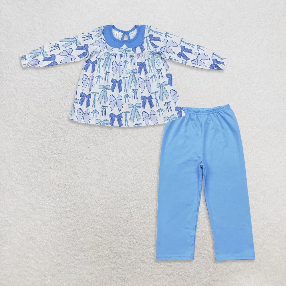 9.22 RTS NO MOQ (In stock)GT0666 + P0579 Baby Girls Collar Knee Length Dresses Cotton Bottom Pants