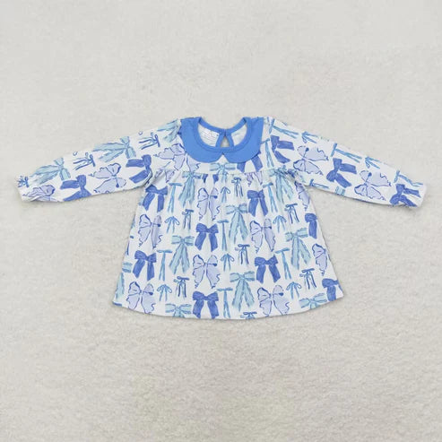 9.25 RTS Sibling Baby Girls Colorful Bows Floral Tee Shirts Top