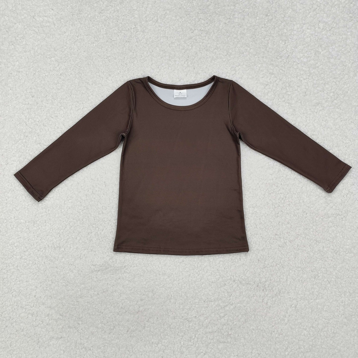 GT0798 Dark solid long sleeves baby kids shirt